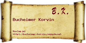Bucheimer Korvin névjegykártya